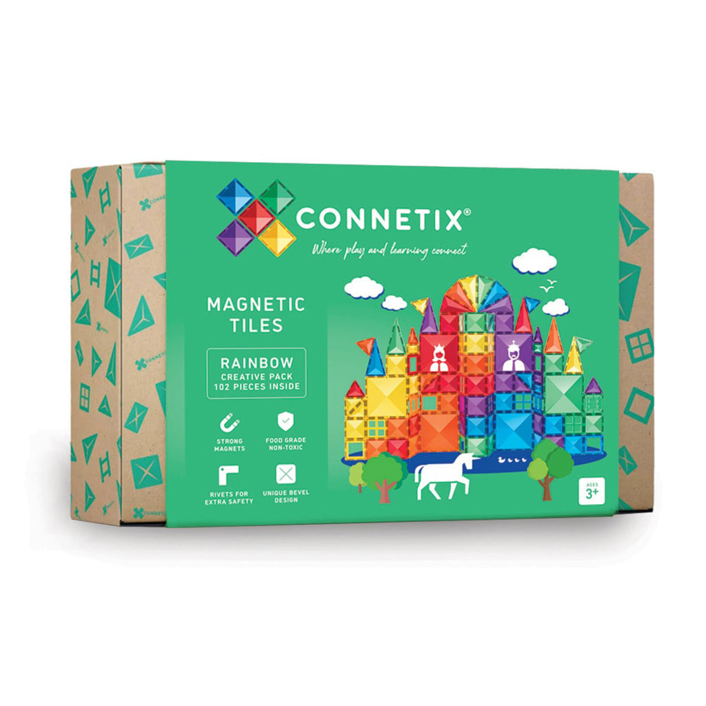 Connetix magnetisk byggesett, Creative Pack, 102 deler - Rainbow