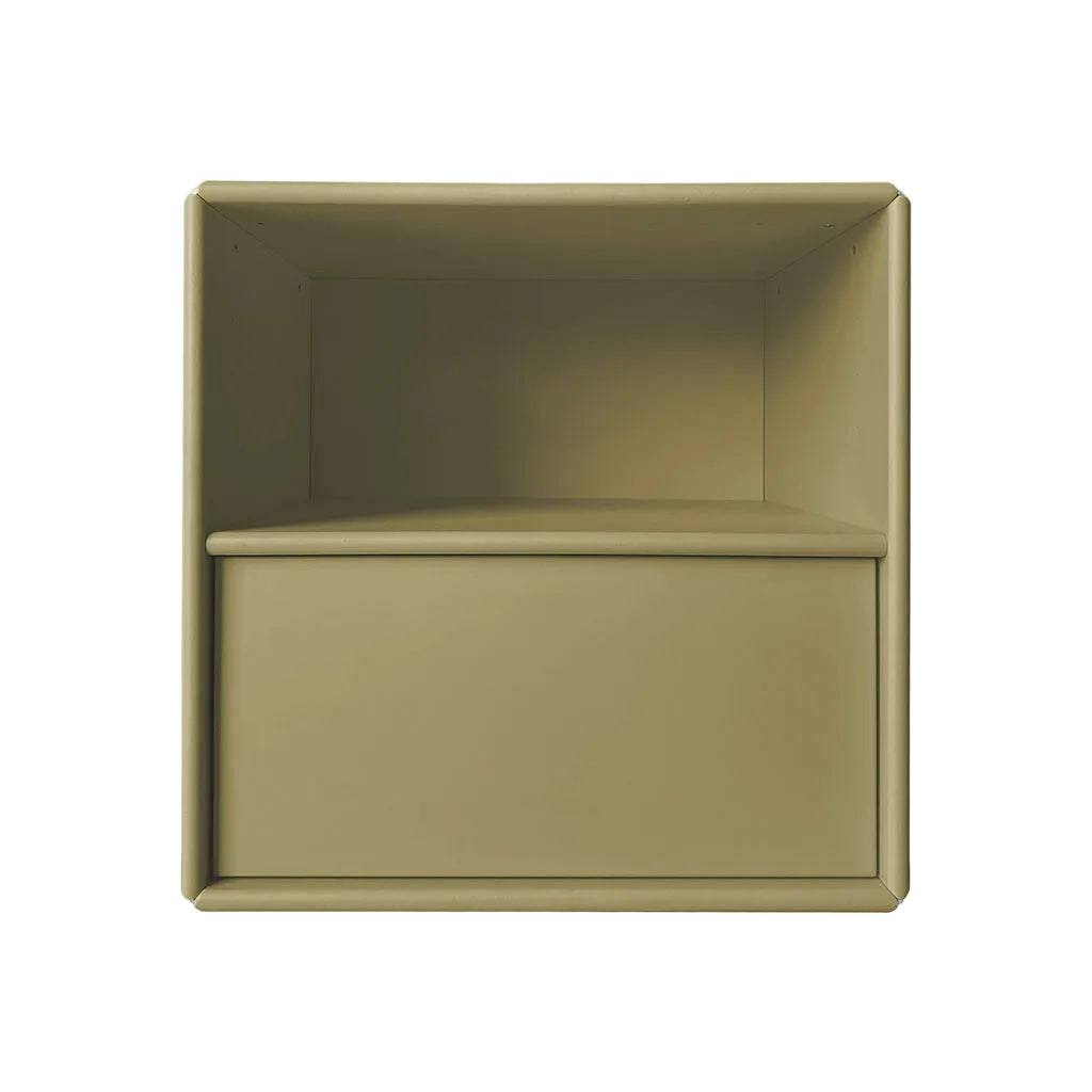 By Aulum Charlie nattbord med skuff, 40x40 cm - Olive