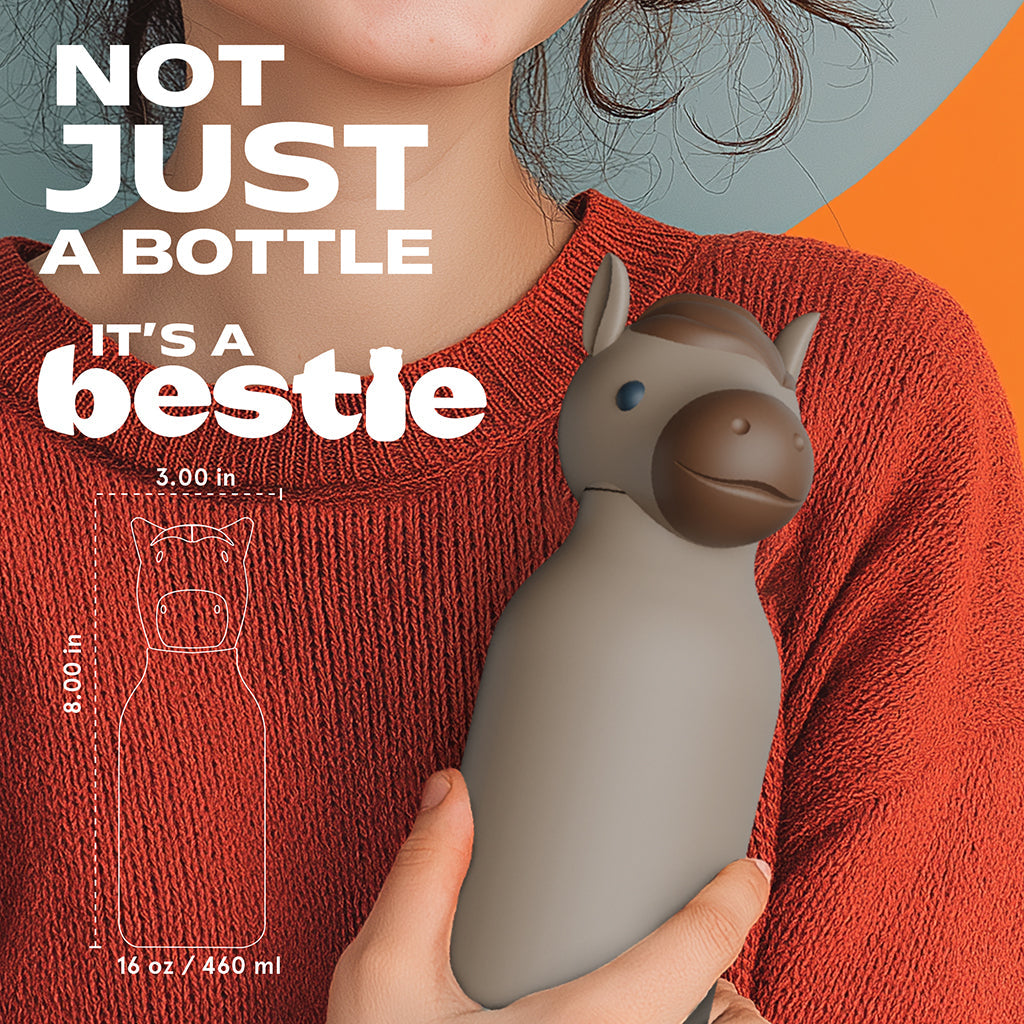 Asobu Bestie Animal termo drikkeflaske, 460 ml. - Hest