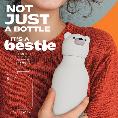 Asobu Bestie Animal termo drikkeflaske, 460 ml – Isbjørn