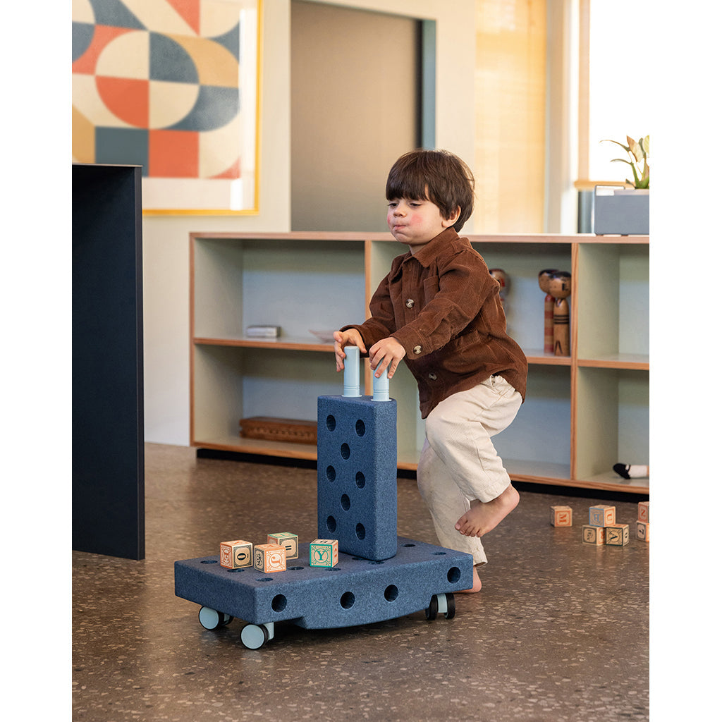 Modu byggeklosser i skum, Curiosity sett, 13 deler - Deep Blue / Sky Blue