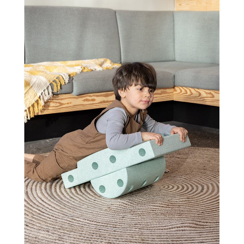 Modu byggeklosser i skum, Curiosity-sett, 13 deler - Ocean mint/ Forest green