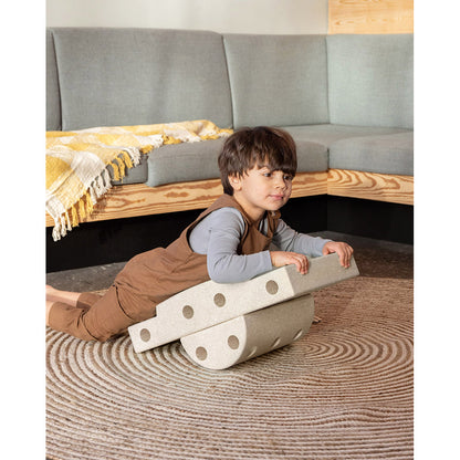 Modu byggeklosser i skum, Curiosity sett, 13 deler - Sand Grey / Honey Yellow