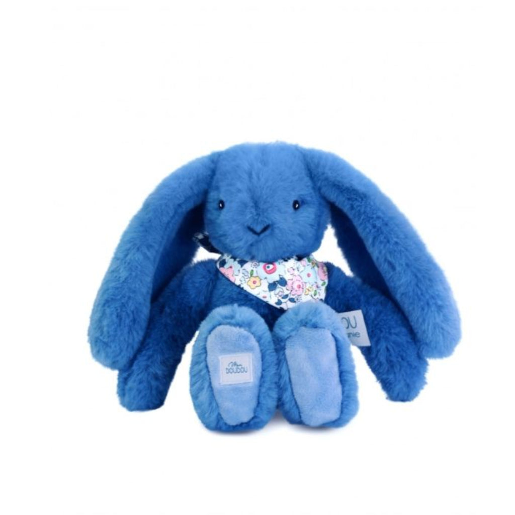 Doudou et Compagnie Blomsterkanin blå, 25 cm
