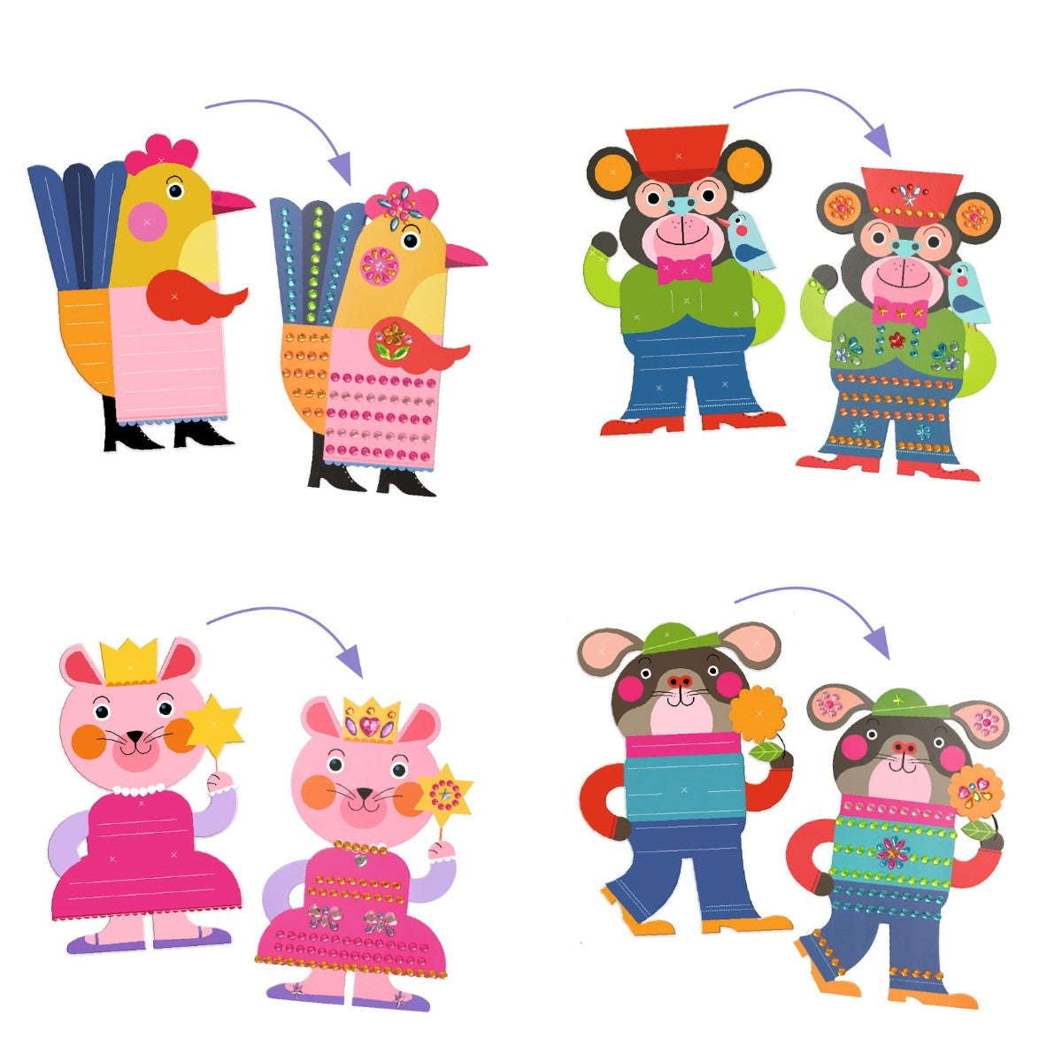 Djeco klistremerker, Dyr som glitrer