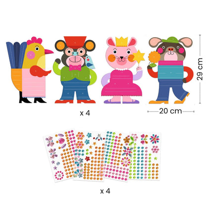 Djeco klistremerker, Dyr som glitrer