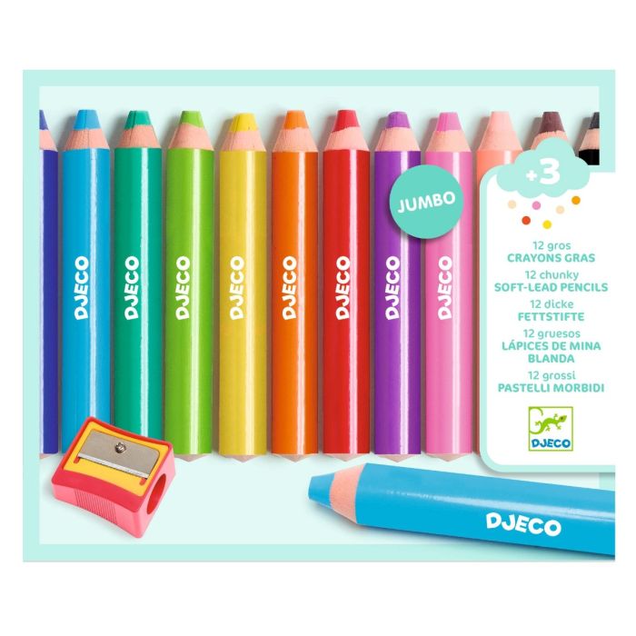 Djeco 12 jumbo voksblyanter