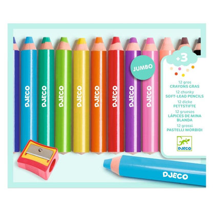Djeco 12 jumbo voksblyanter