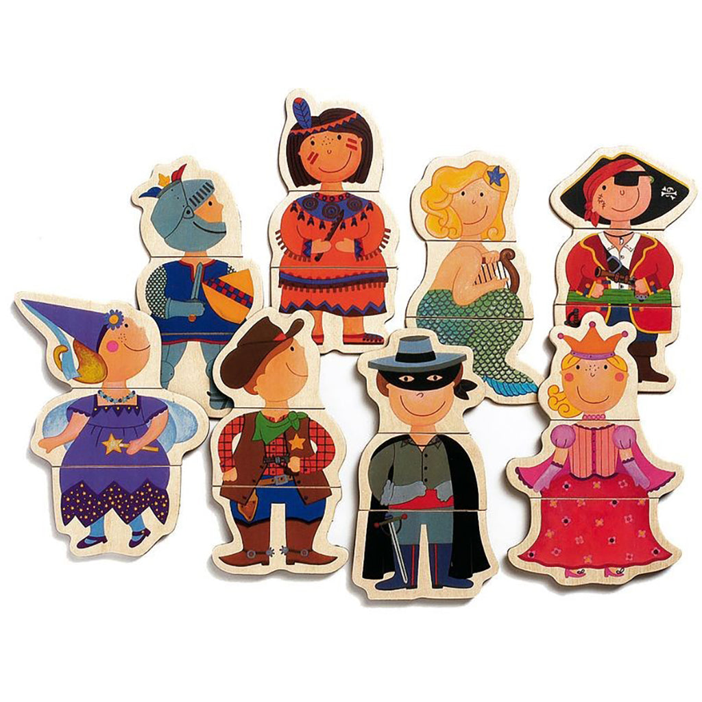 Djeco magneter i tre, Dress up