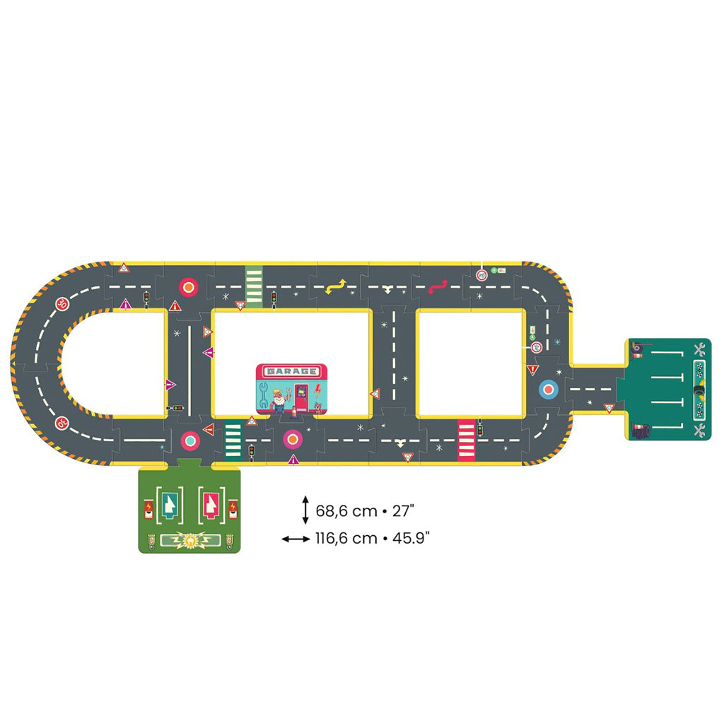 Djeco Crazy Motors puslespill, Vei - 26 brikker