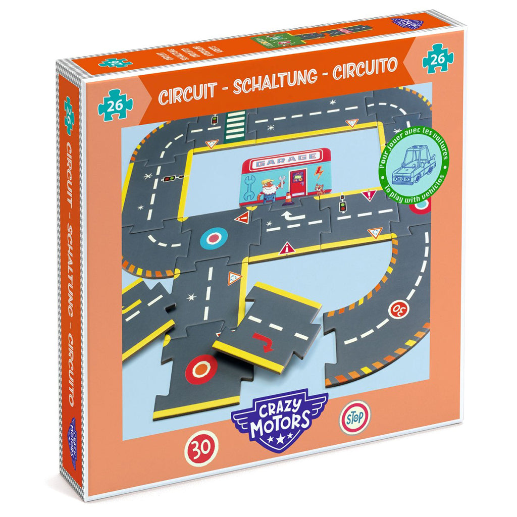 Djeco Crazy Motors puslespill, Vei - 26 brikker