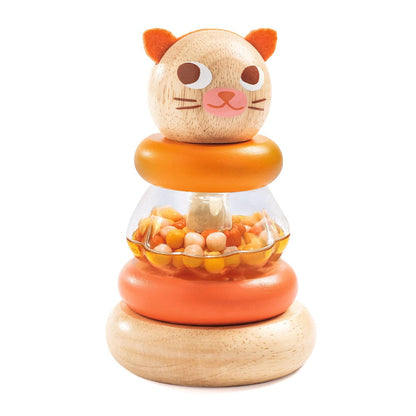 Djeco stablingsleketøy i tre, Katt