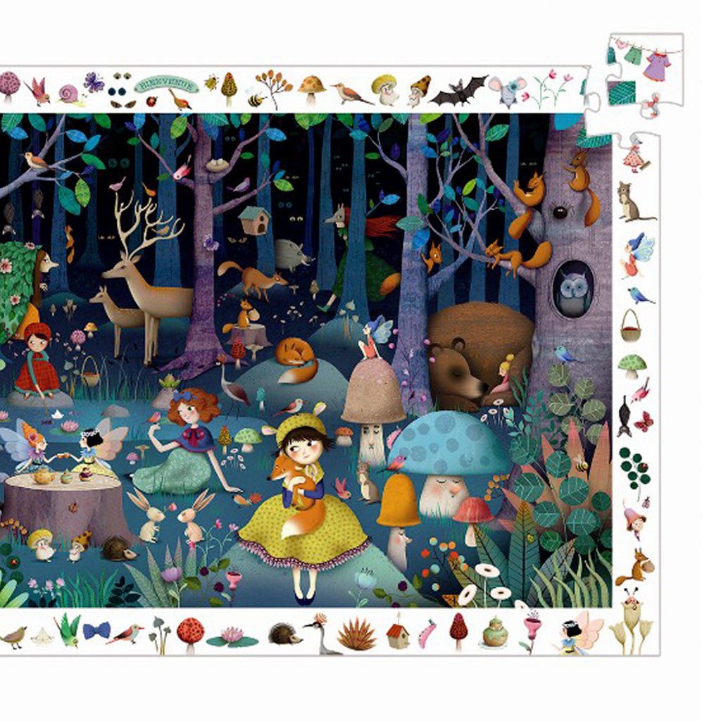 Djeco observasjonspuslespill, Fortryllet skog - 100 brikker