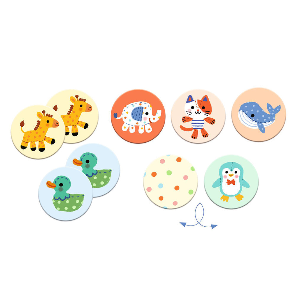 Djeco Lærespil, Memo - Tøydyr