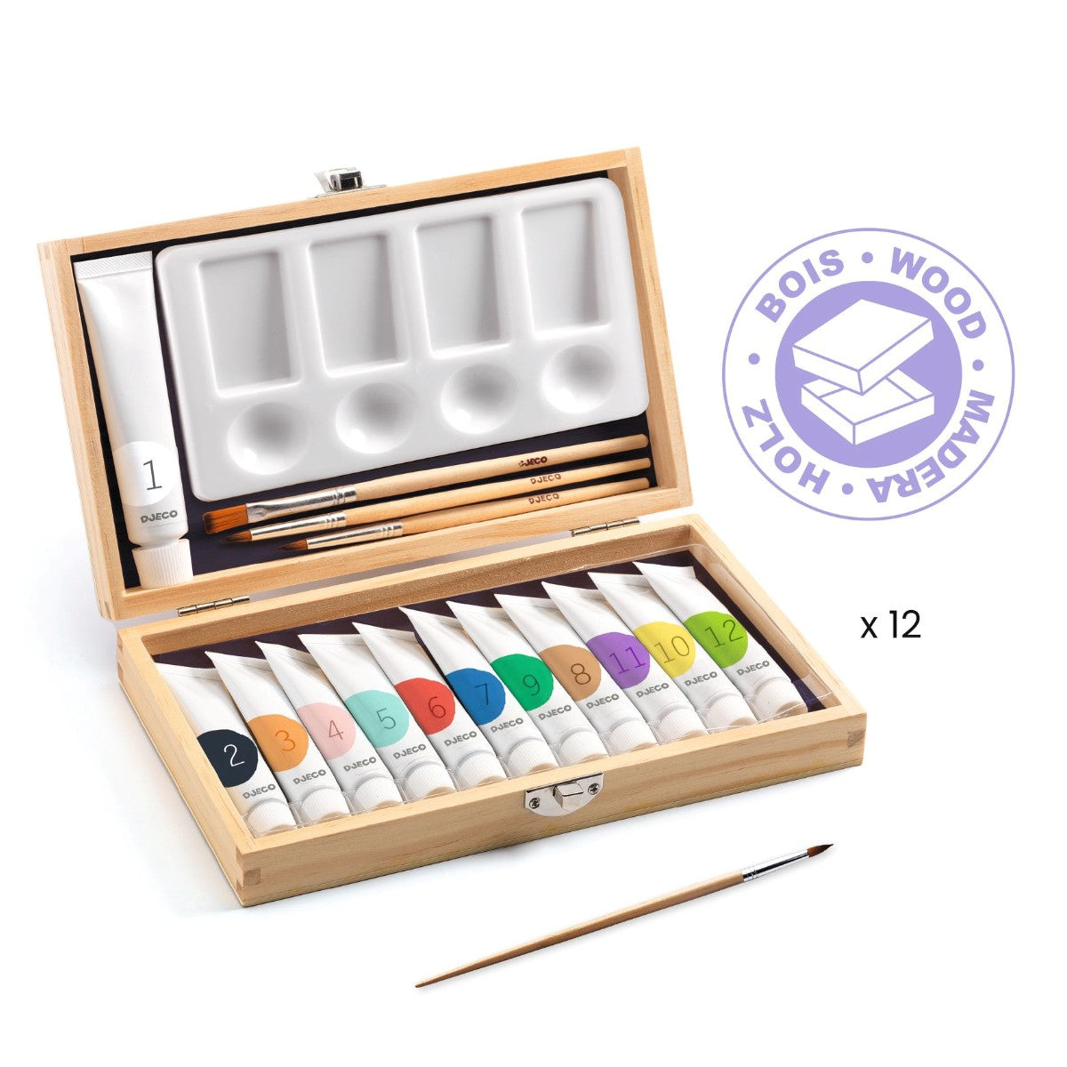 Djeco Kunstnerboks, 12 gouache-maling