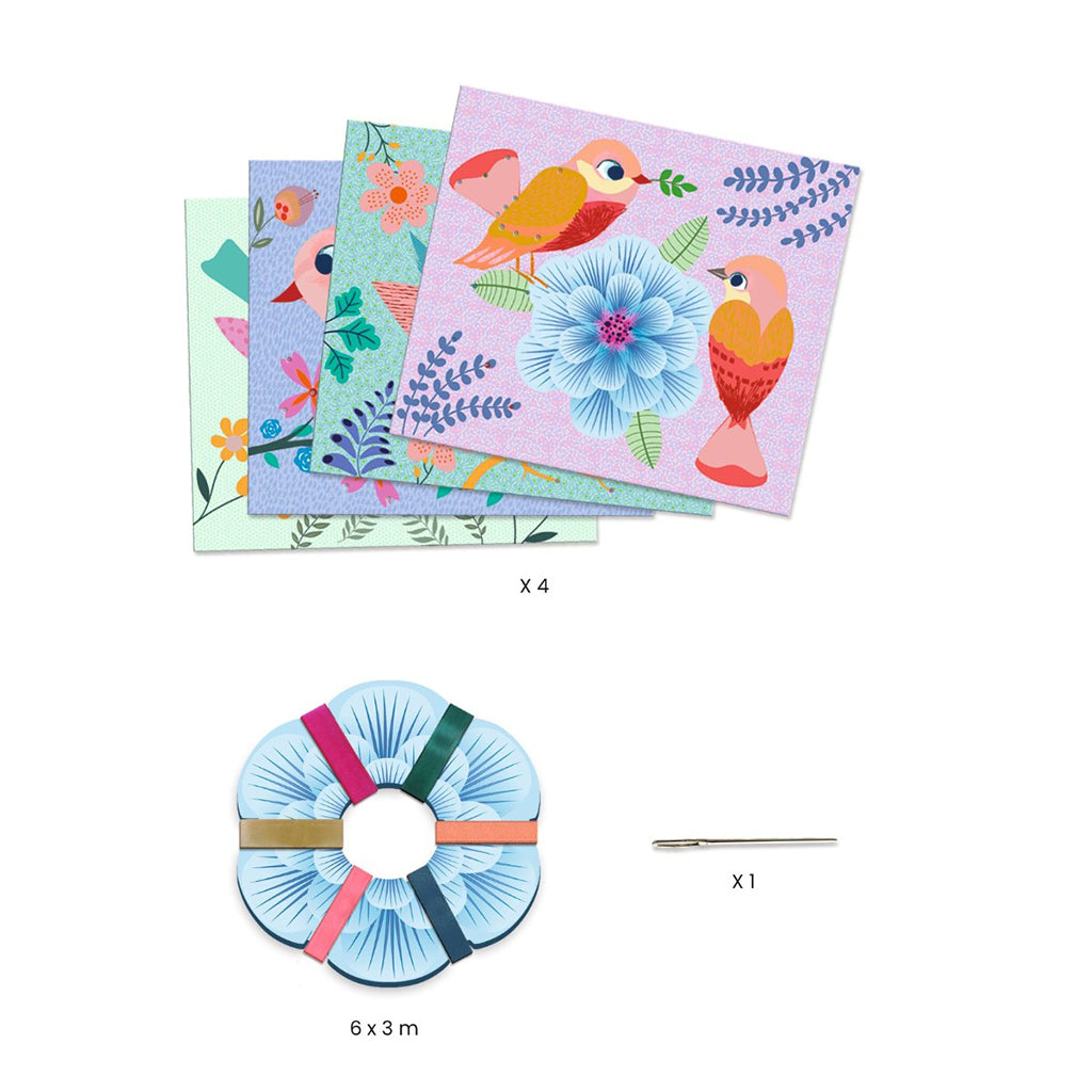 Djeco aktivitetsett med bånd, Artistic Loops - Fugler