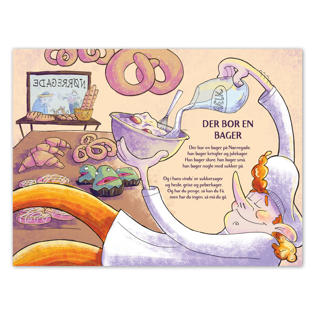 Onion Skin plakat, Det bor en baker - 30 x 40 cm