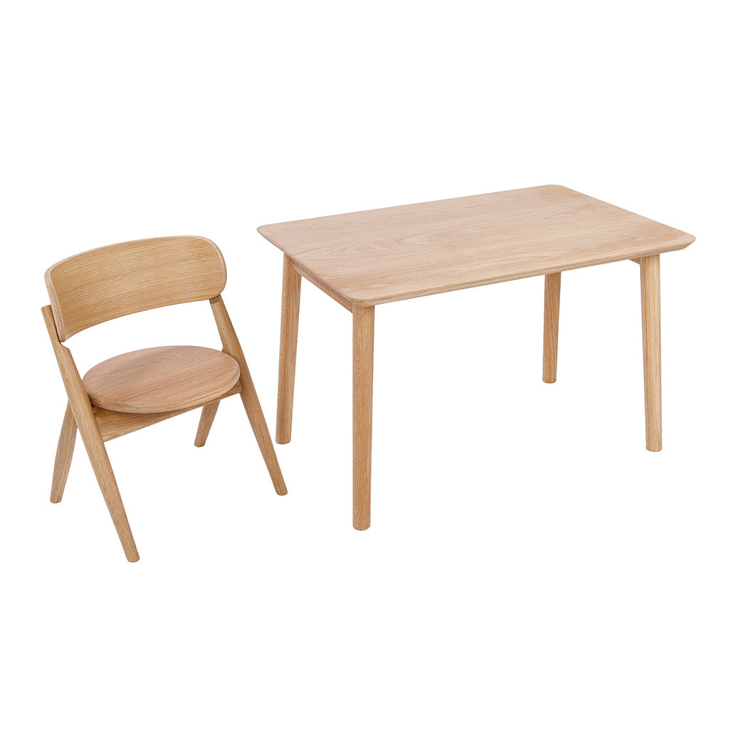 Curve-Lab, Lite skrivebord, Skrivebord til barn – Eik