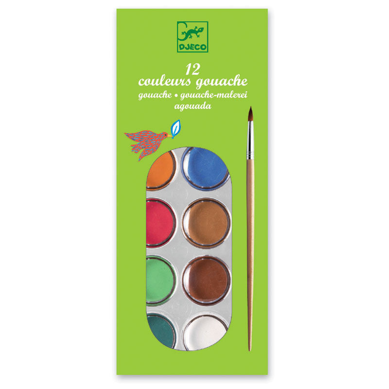 Djeco akvarell skrin med 12  farver