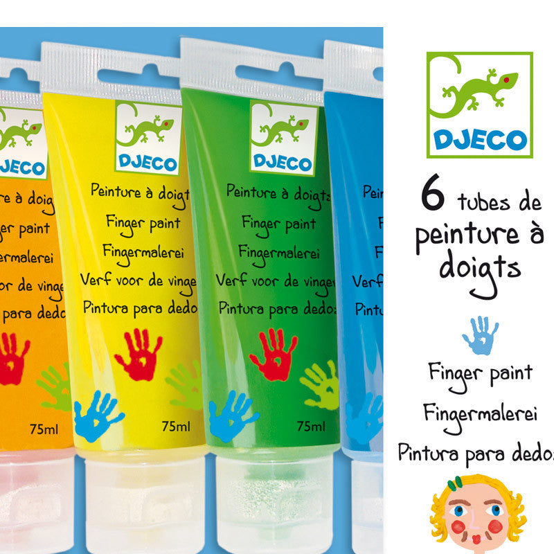 Djeco fingermaling, 6 farger på tube