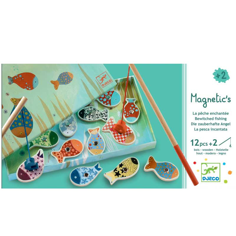 Djeco fiskespill med magneter, fargerike fisk