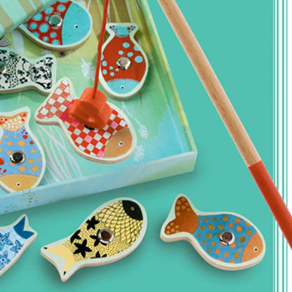 Djeco fiskespill med magneter, fargerike fisk