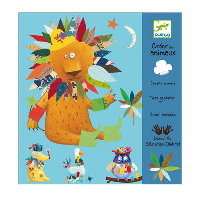 Djeco kreativt klistermerkesett - lag dyr