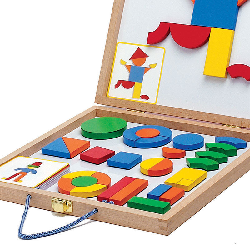 Djeco koffert med geometriske figurer og magneter