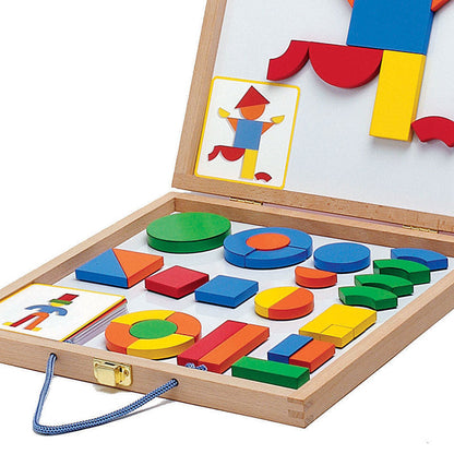 Djeco koffert med geometriske figurer og magneter