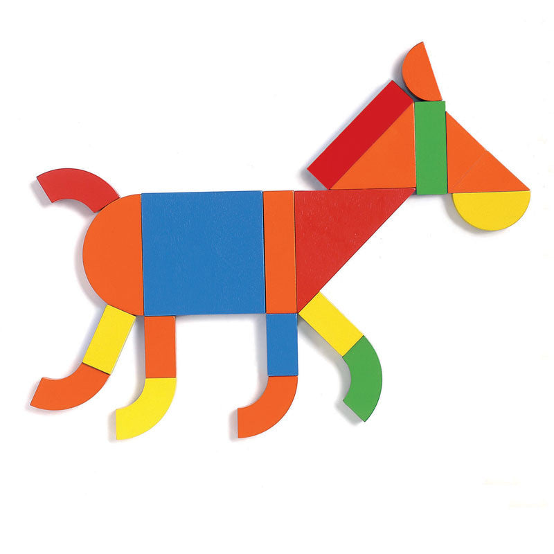 Djeco koffert med geometriske figurer og magneter