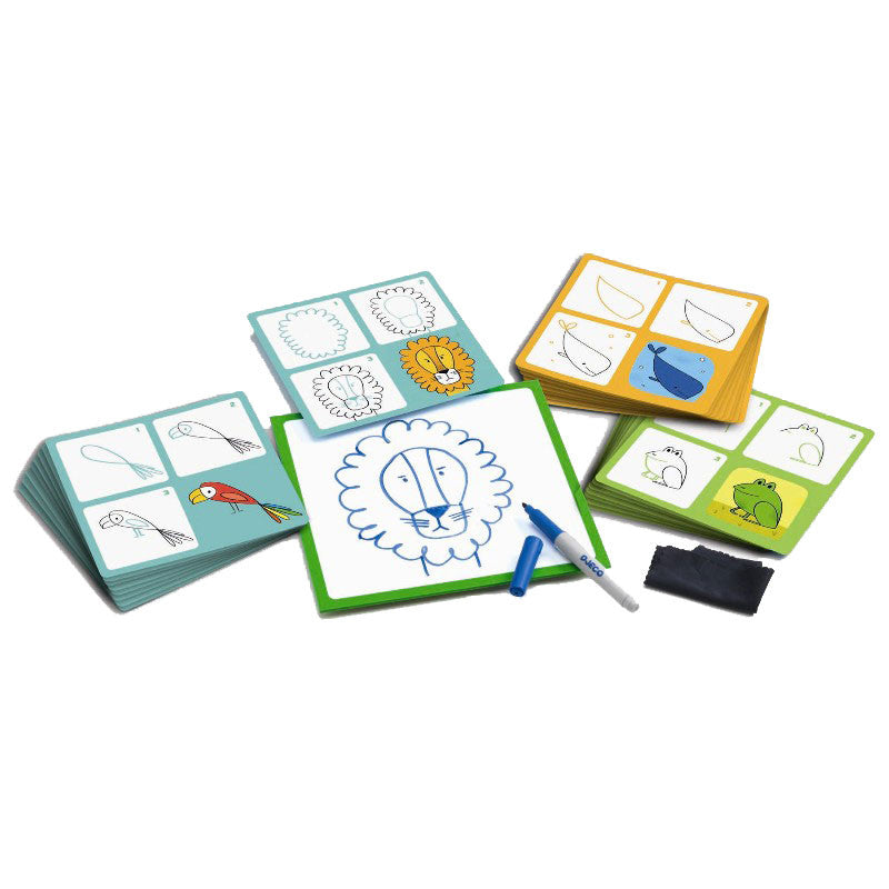 Djeco lær å tegne, trinn for trinn - dyrevenner