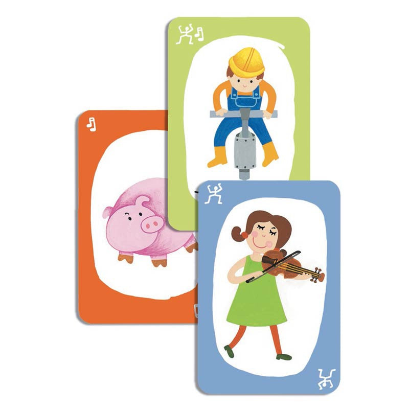 Djeco pouet-pouet, mime og gjette spill