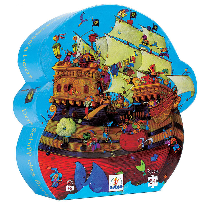Djeco silhuetpuslespill, piratskip  - 54 brikker
