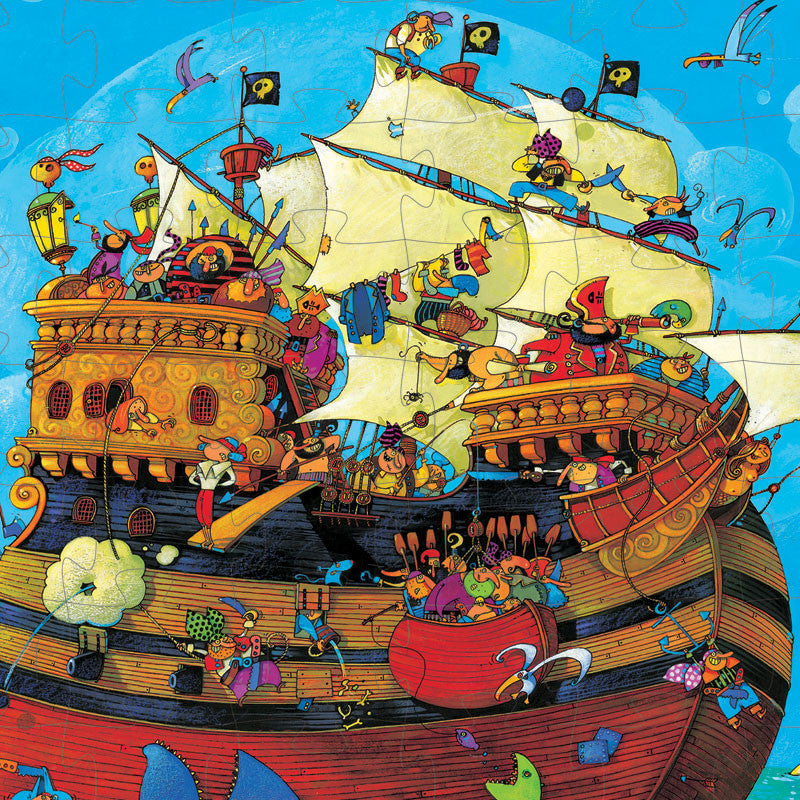 Djeco silhuetpuslespill, piratskip  - 54 brikker