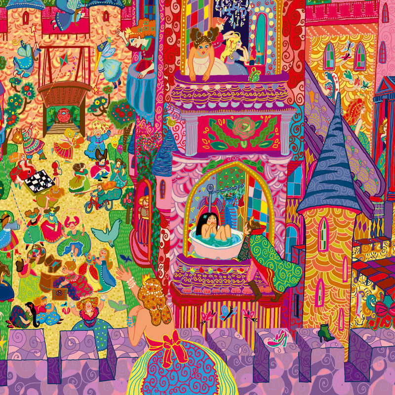 Djeco silhuetpuslespill, prinsesseslott  - 54 brikker