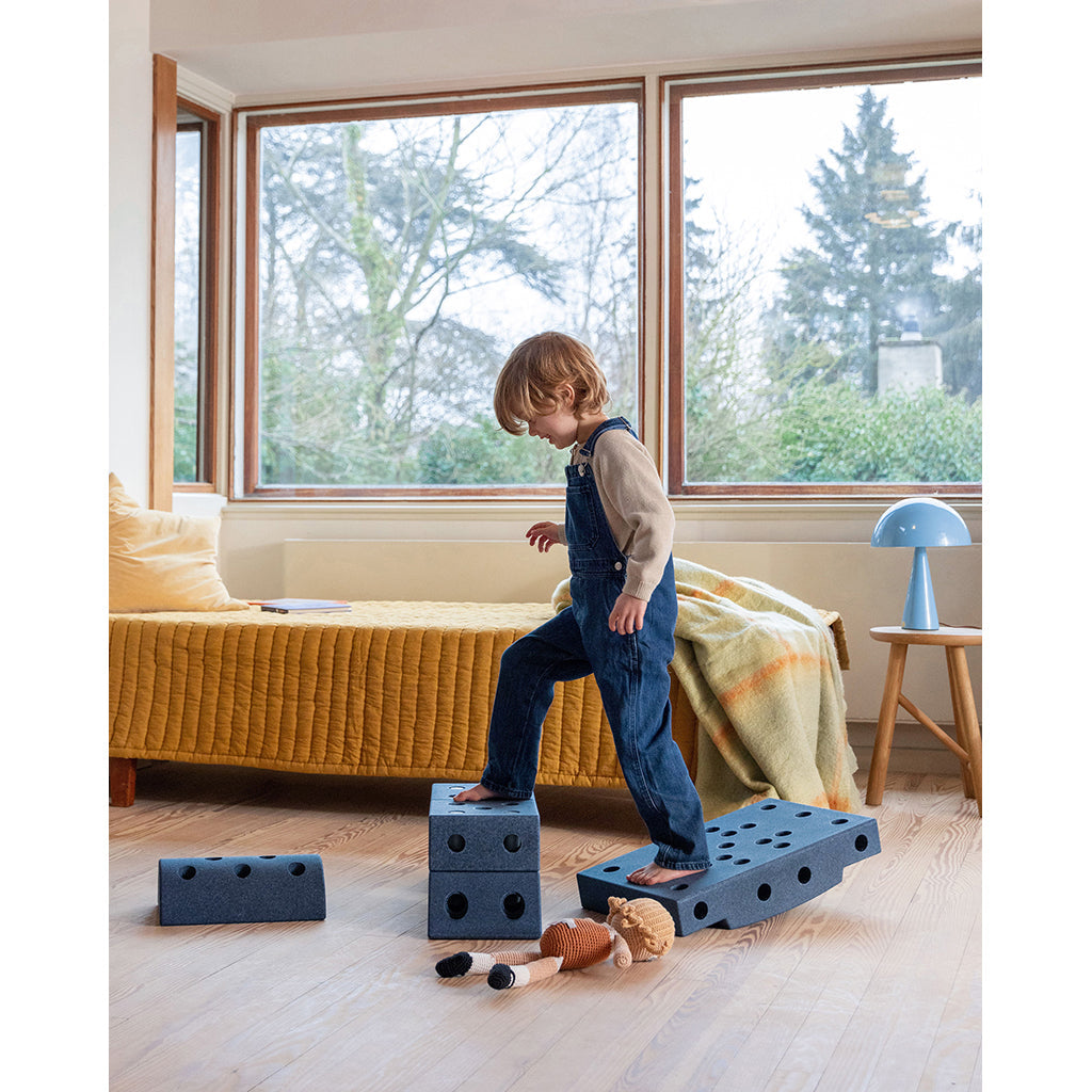 Modu byggelek i skum, Dreamer sett, 33 deler - Deep blue/ Sky blue