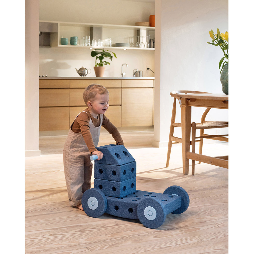 Modu byggelek i skum, Dreamer sett, 33 deler - Deep blue/ Sky blue