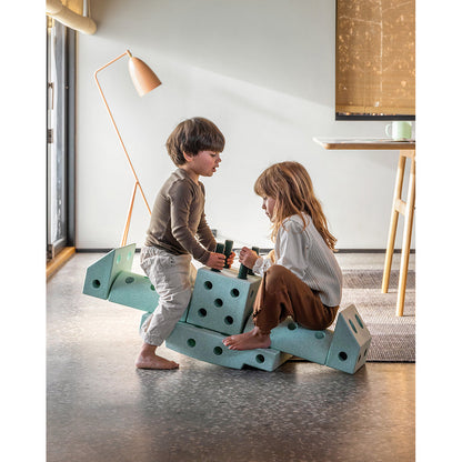 Modu byggeklosser i skum, Dreamer sett, 33 deler - Ocean mint/ Forest green