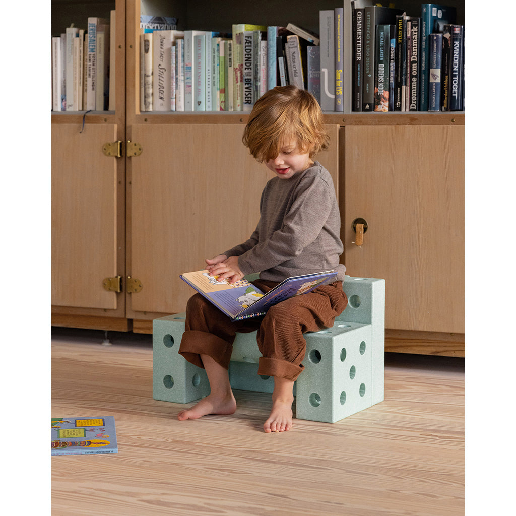 Modu byggeklosser i skum, Dreamer sett, 33 deler - Ocean mint/ Forest green