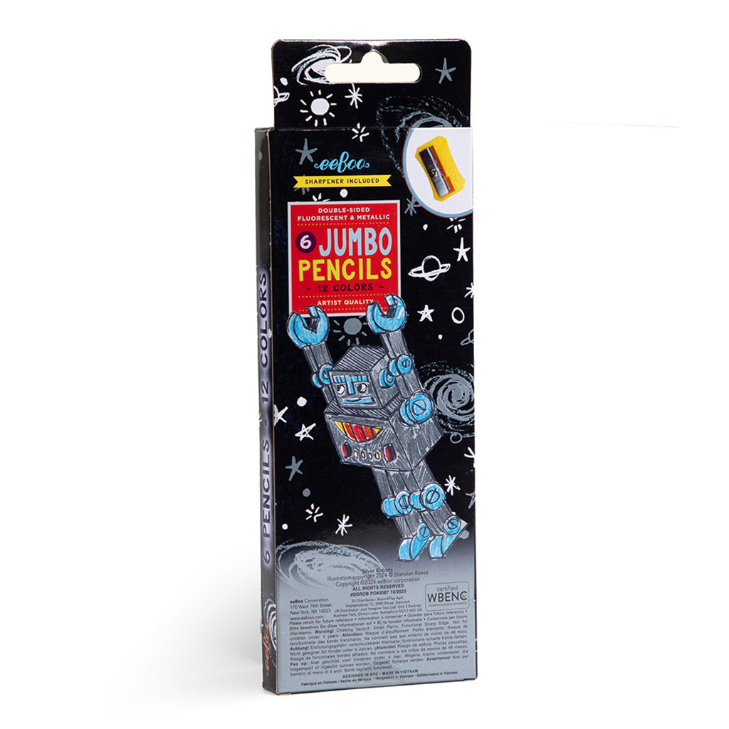 eeBoo 6 dobbelte fargeblyanter jumbo, Robot