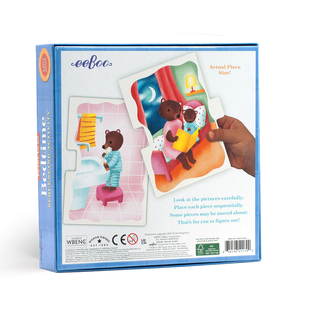 Eeboo Jumbo puslespill, Sengetid -  10 brikker