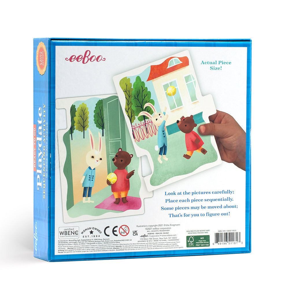 Eeboo Jumbo puslespill, Lekekamerater - 10 brikker