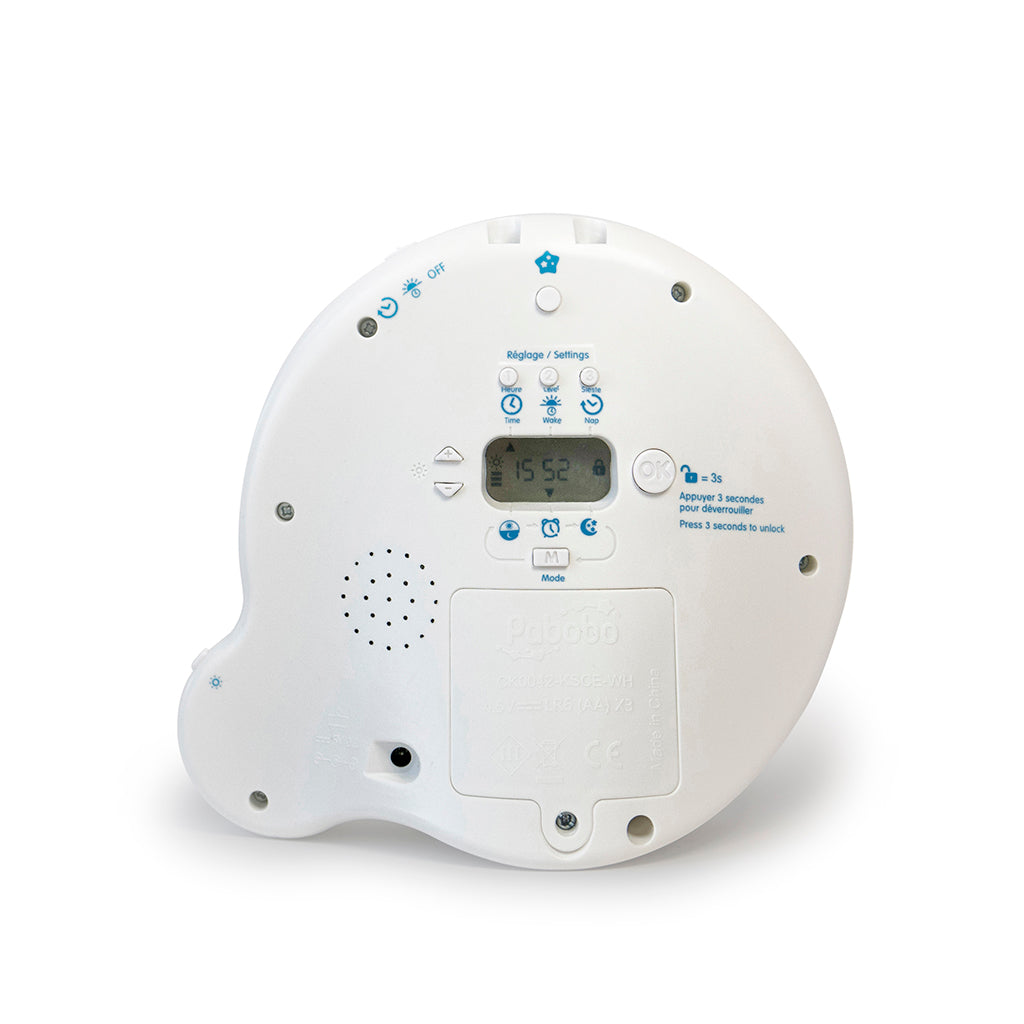 Vækkeur med natt og dag-indikasjon, hvit