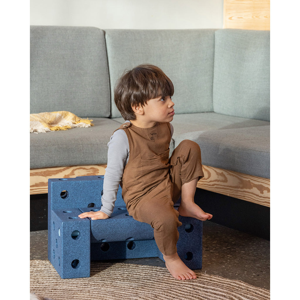 Modu byggeklosser i skum, Explorer sett, 19 deler - Deep blue/ Sky blue