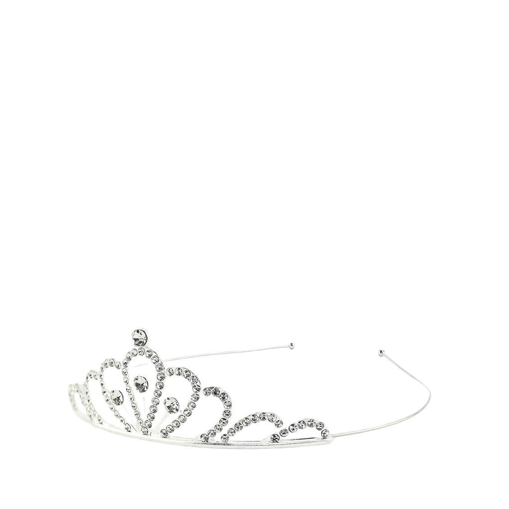 Den goda fen hårbøjle med diadem, Tiara silver rhinstones