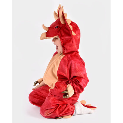 Den goda Fen dyrekostyme, Dinosaur Triceratops jumpsuit - 2-6 år