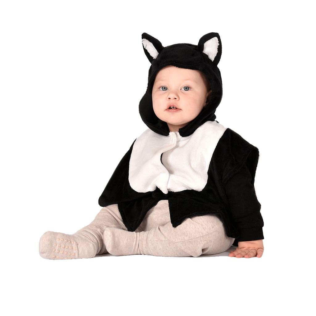 Den Goda Fen dyrekostyme, kappe som katt – str. 1-4 år