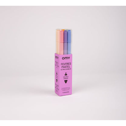 Omy filt-tusjer, 9 stk - Pastellfarger