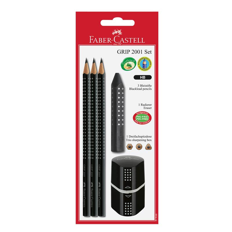 Faber-Castell - Grip set 3-i-1, sort