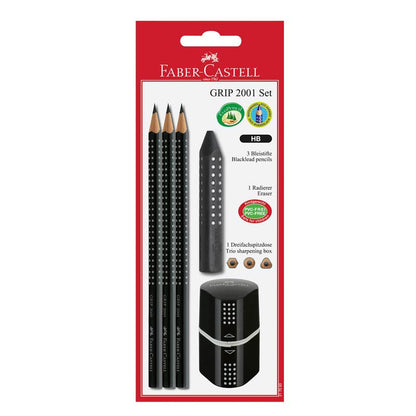 Faber-Castell - Grip set 3-i-1, sort